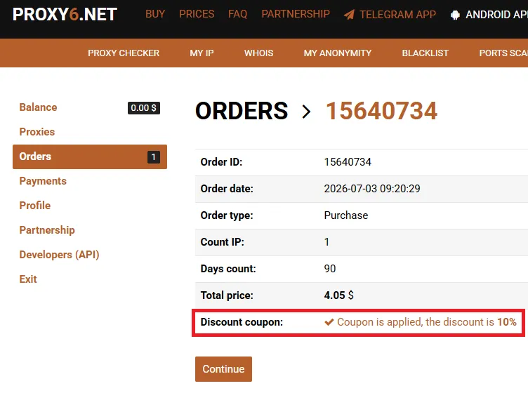 Proxy6 coupon code